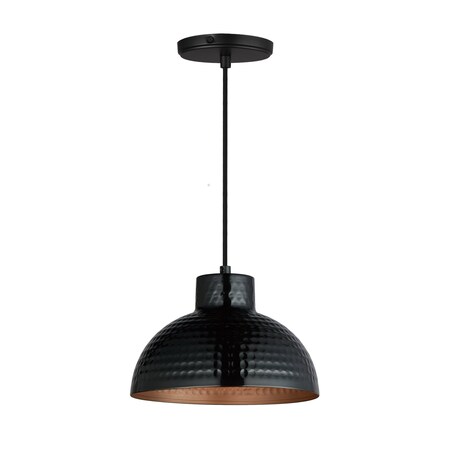 Maxim Lighting Rockport 1-Light Pendant, Black/Antique Copper 35142BKACP